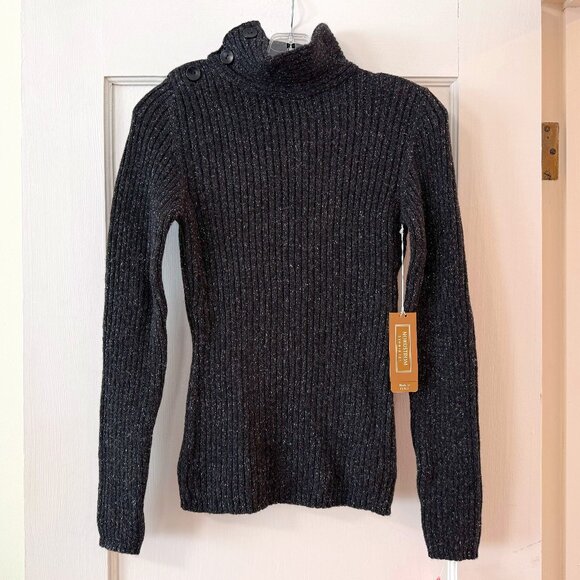 Nordstrom | Charcoal Merino Wool Mock Neck Sweater - Picture 1 of 10